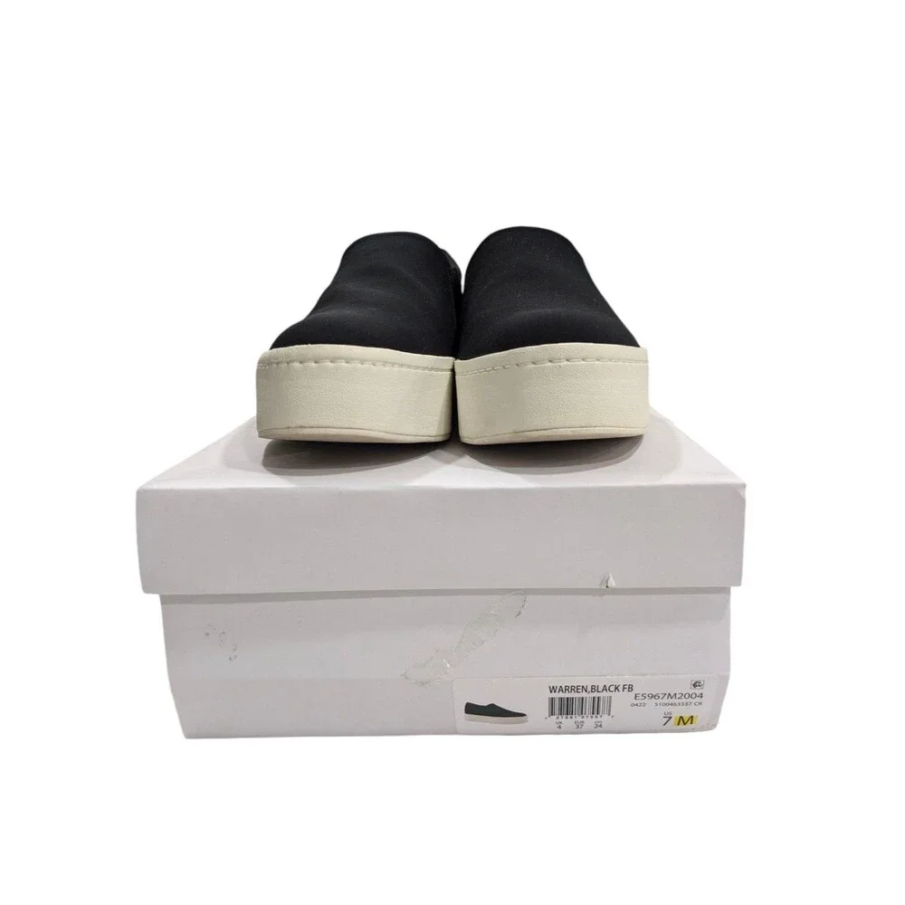 Vince Suede Warren Sneaker 7 M Black White Slip On Double Thick Rubber